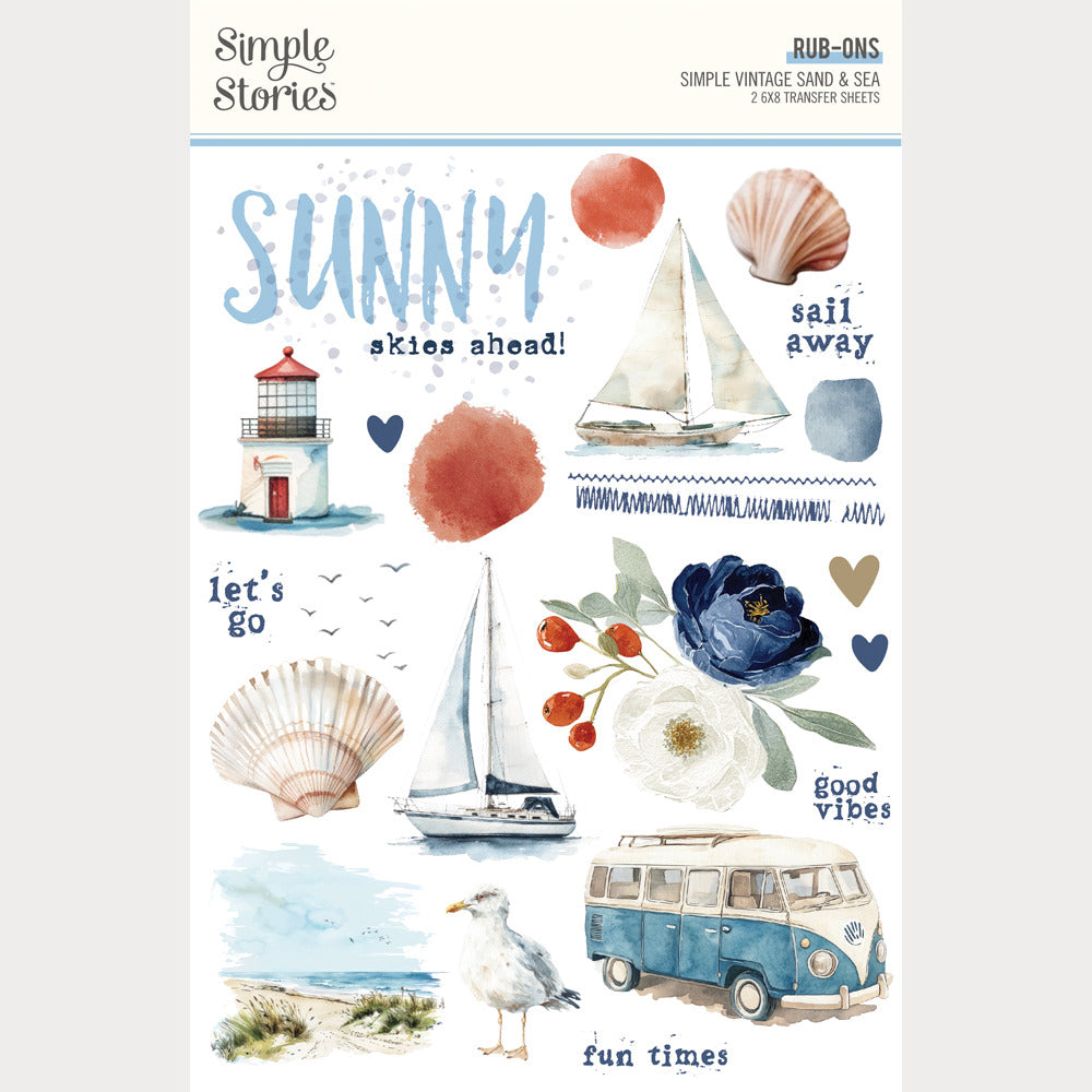 Simple Stories, Rub-ons, Simple Vintage Sand & Sea