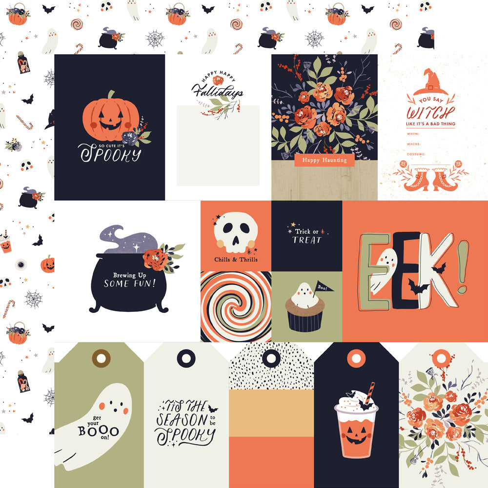 Simple Stories, 12x12 Patterned Paper, Frightful Fun, Elements 1