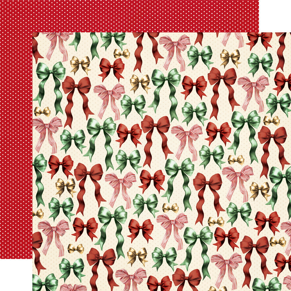 Simple Stories, 12X12 Patterned Paper, Simple Vintage Old-Fashioned Christmas - Sweet Traditions