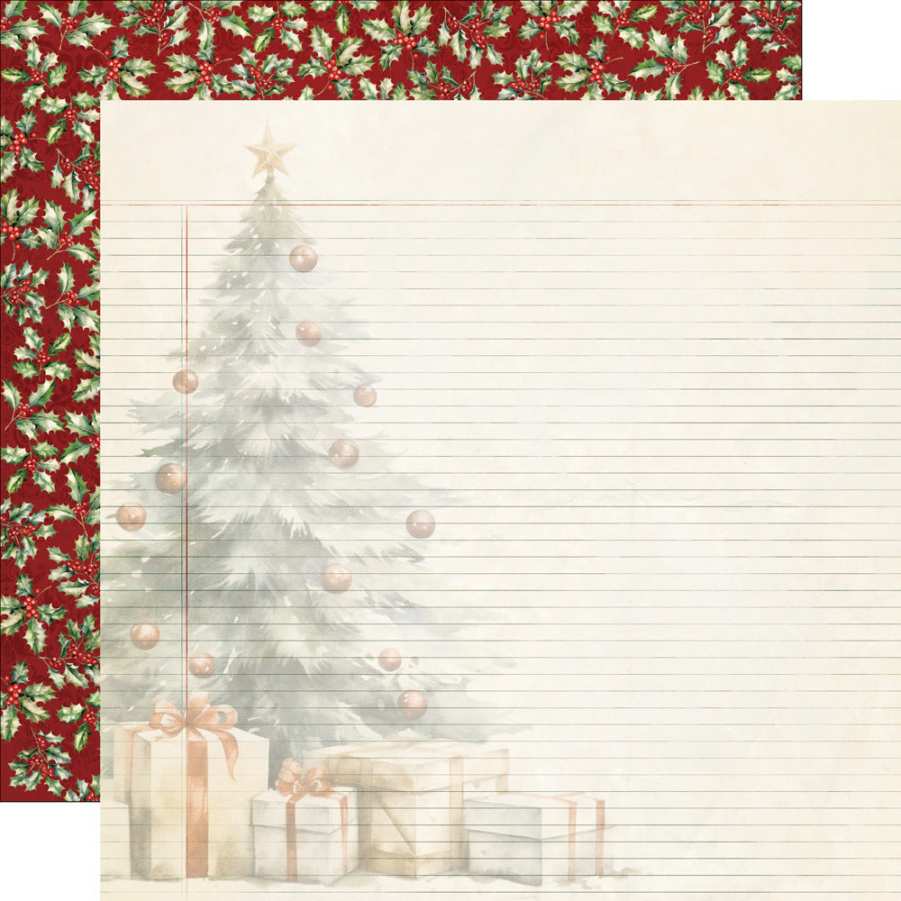 Simple Stories, 12X12 Patterned Paper, Simple Vintage Old-Fashioned Christmas - Under The Tree