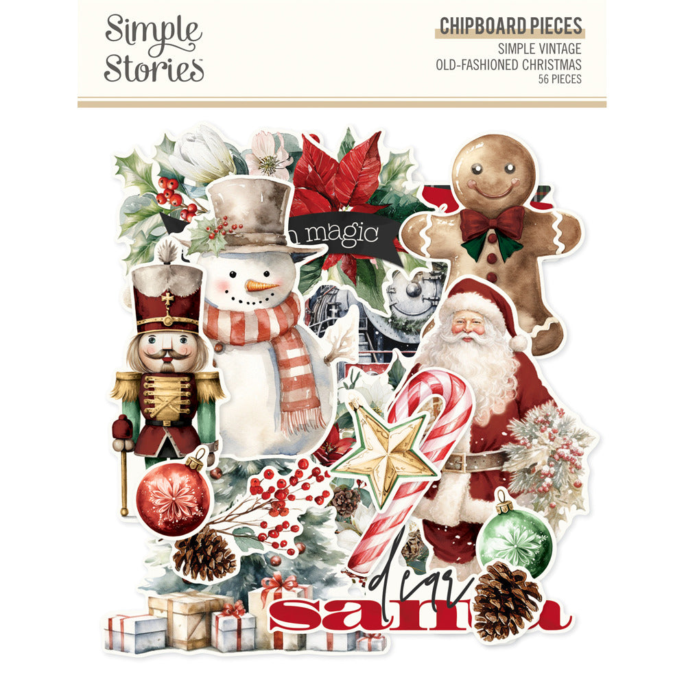 Simple Stories, Chipboard Pieces, Simple Vintage Old-Fashioned Christmas