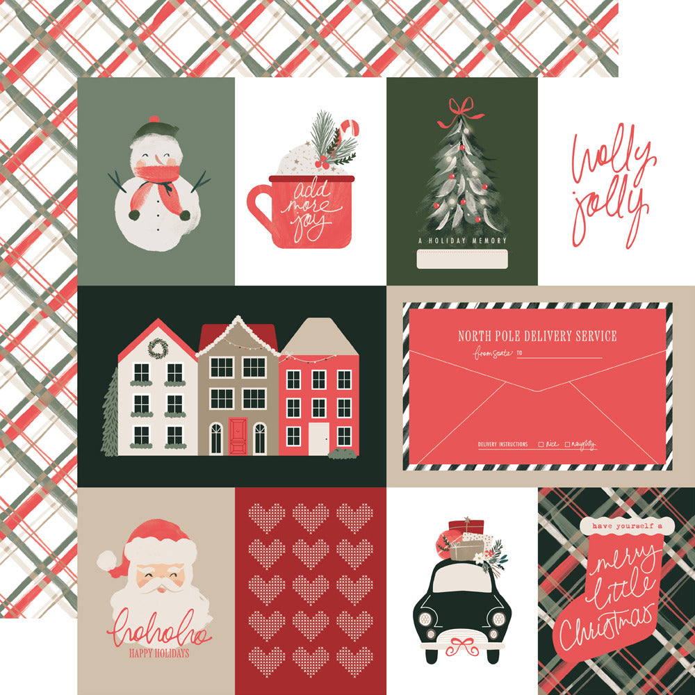 Simple Stories, 12X12 Patterned Paper, Mistletoe & Holly - 3x4/4x6 Elements