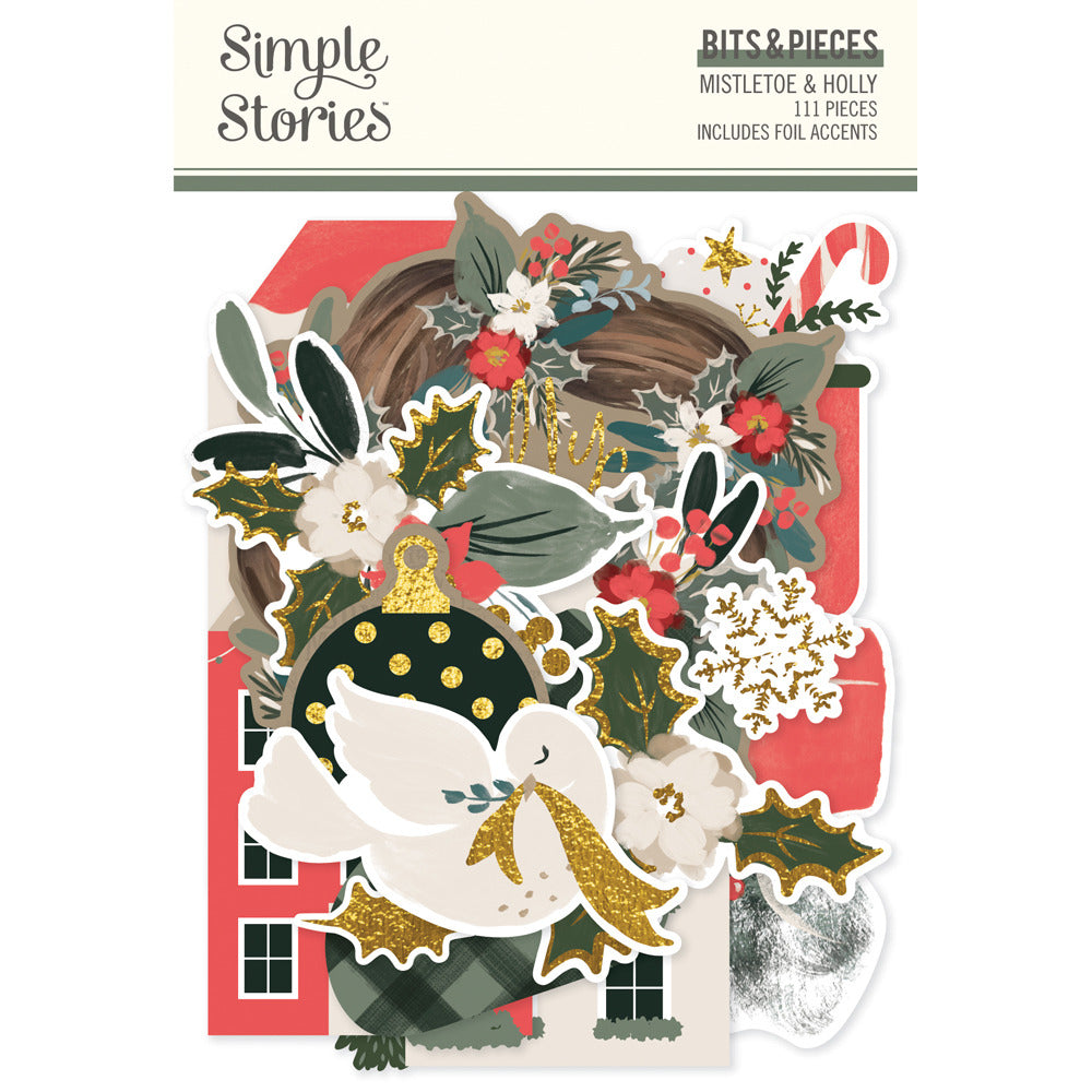 Simple Stories, Bits & Pieces, Mistletoe & Holly