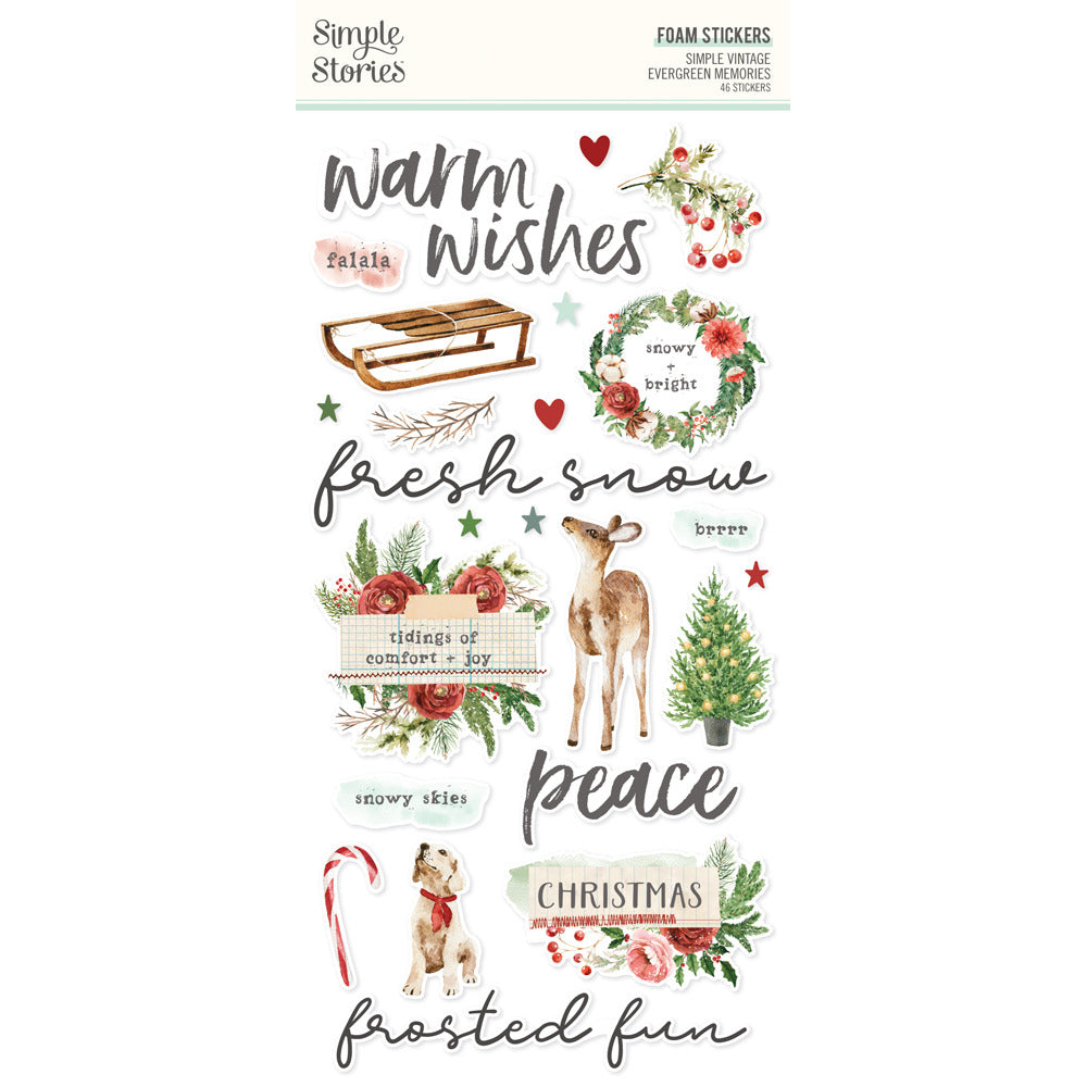 Simple Stories, Foam Stickers, Simple Vintage Evergreen Memories