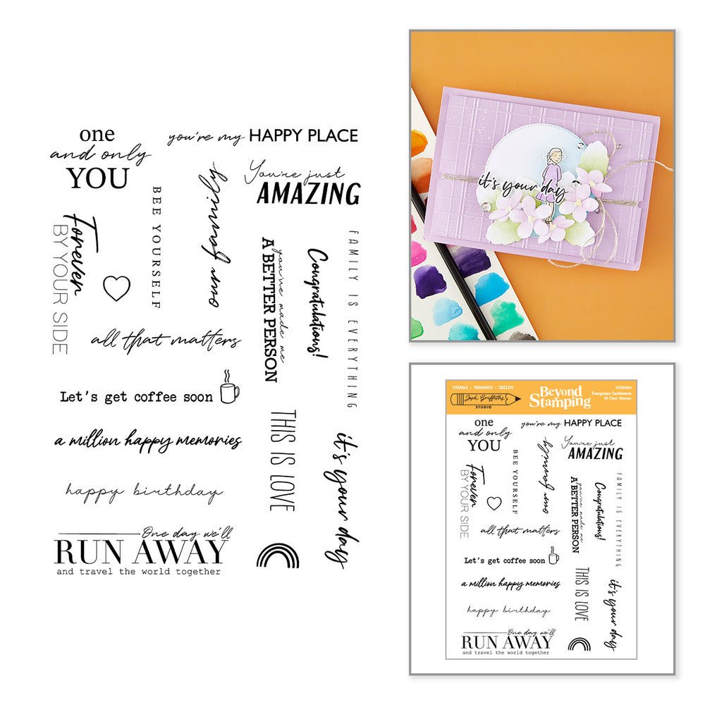 Spellbinders,  Clear Stamp, Beyond Stamping Evergreen Sentiments Pre-order