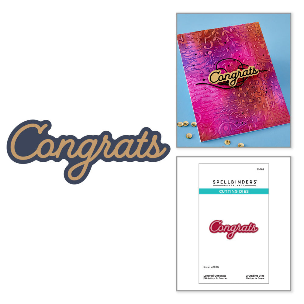 Spellbinders, Die, Layered Congrats