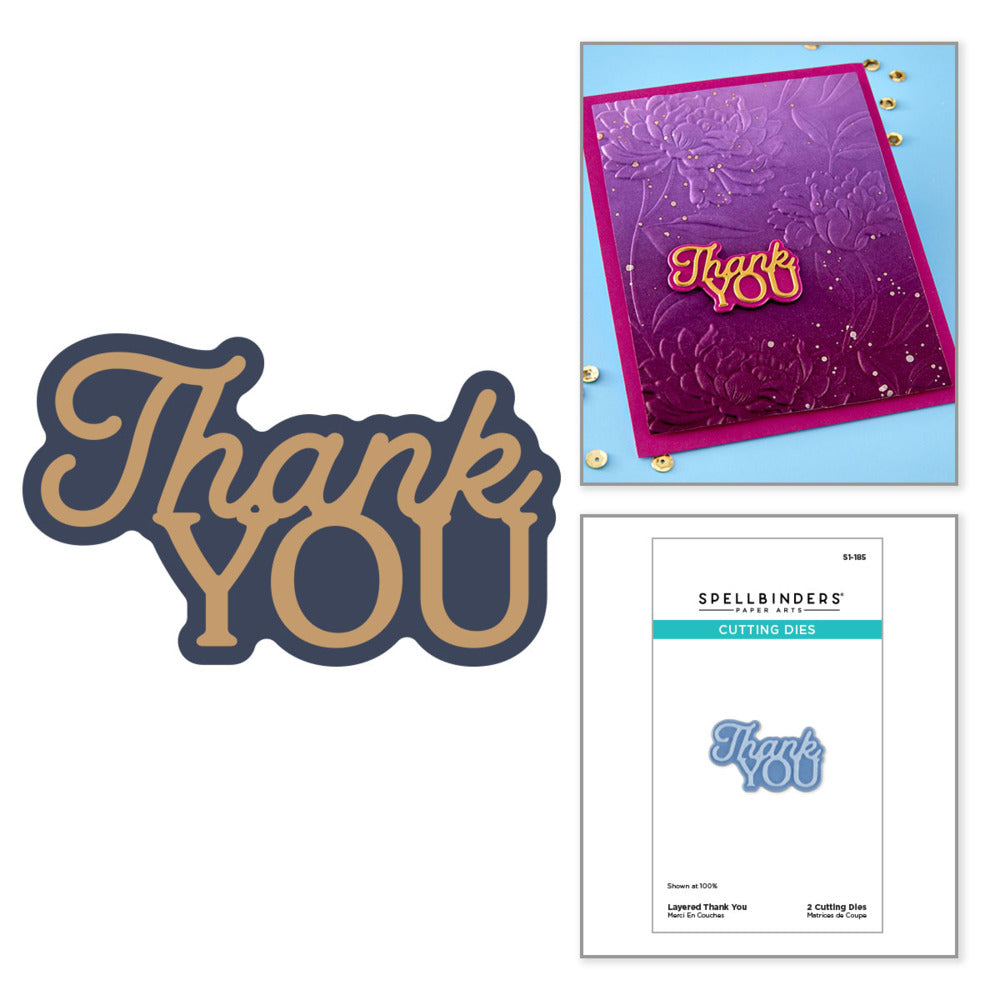 Spellbinders, Die, Layered Thank You