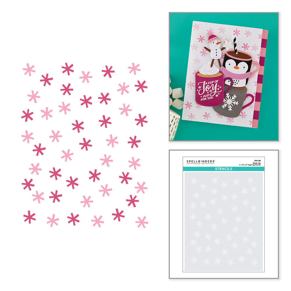 Spellbinders.Stencil, Snow Joy Pre-order