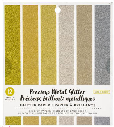 American Crafts, 6x6 Paper Pad, Metal Glitter