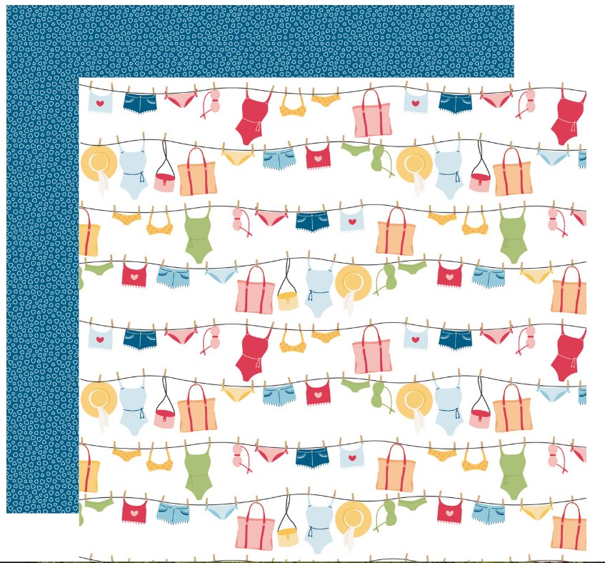 Echo Park, 12X12 Patterned Paper, Have a Great Summer - Summer Days Apparel