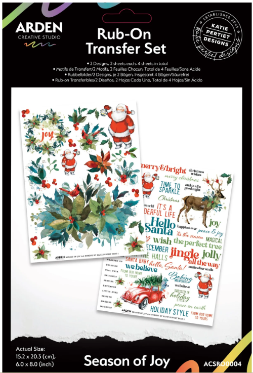 Arden Creative Studio, Rub-On Transfer Set, Season of Joy
