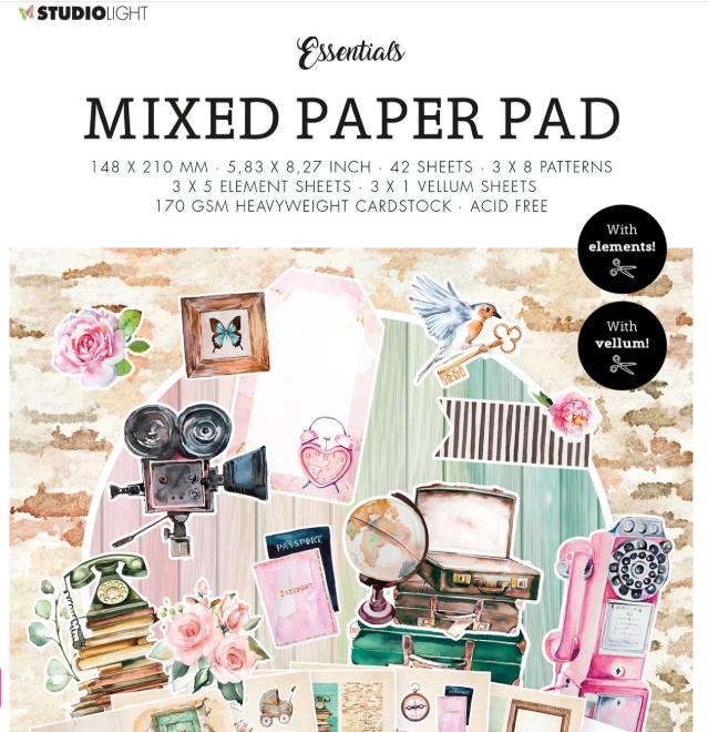 Studio Light, Mixed Paper Pad, Lovely Vintage Essentials