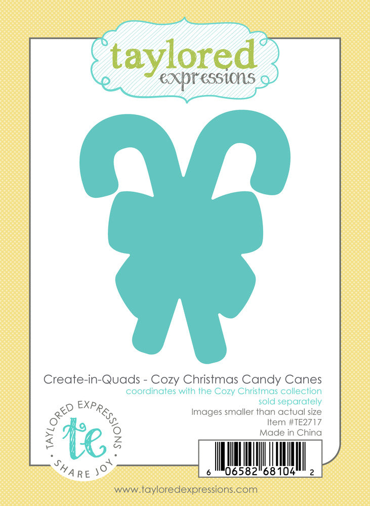 Taylored Expressions, , Die, Create-in-Quads - Cozy Christmas Candy Canes Pre-order