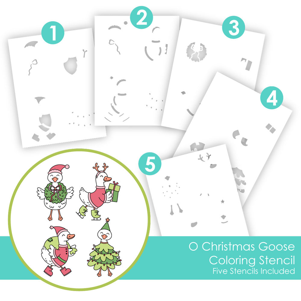 Taylored Expressions, Coloring Stencil, O Christmas Goose  Pre-order