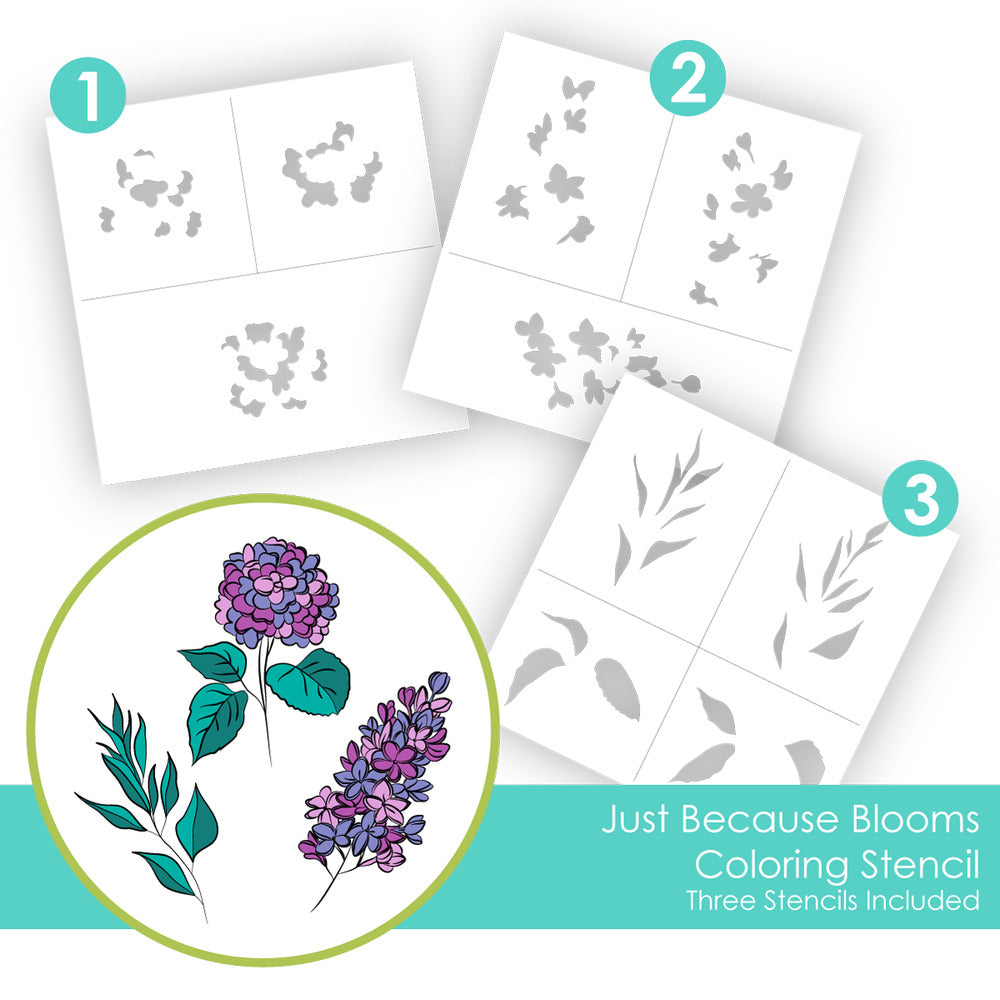 Taylored Expressions, Coloring Stencil, Just Because Blooms Pre-order