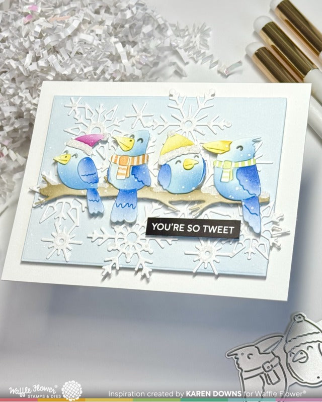 Waffle Flower, Die, Birdie Friends in Winter
