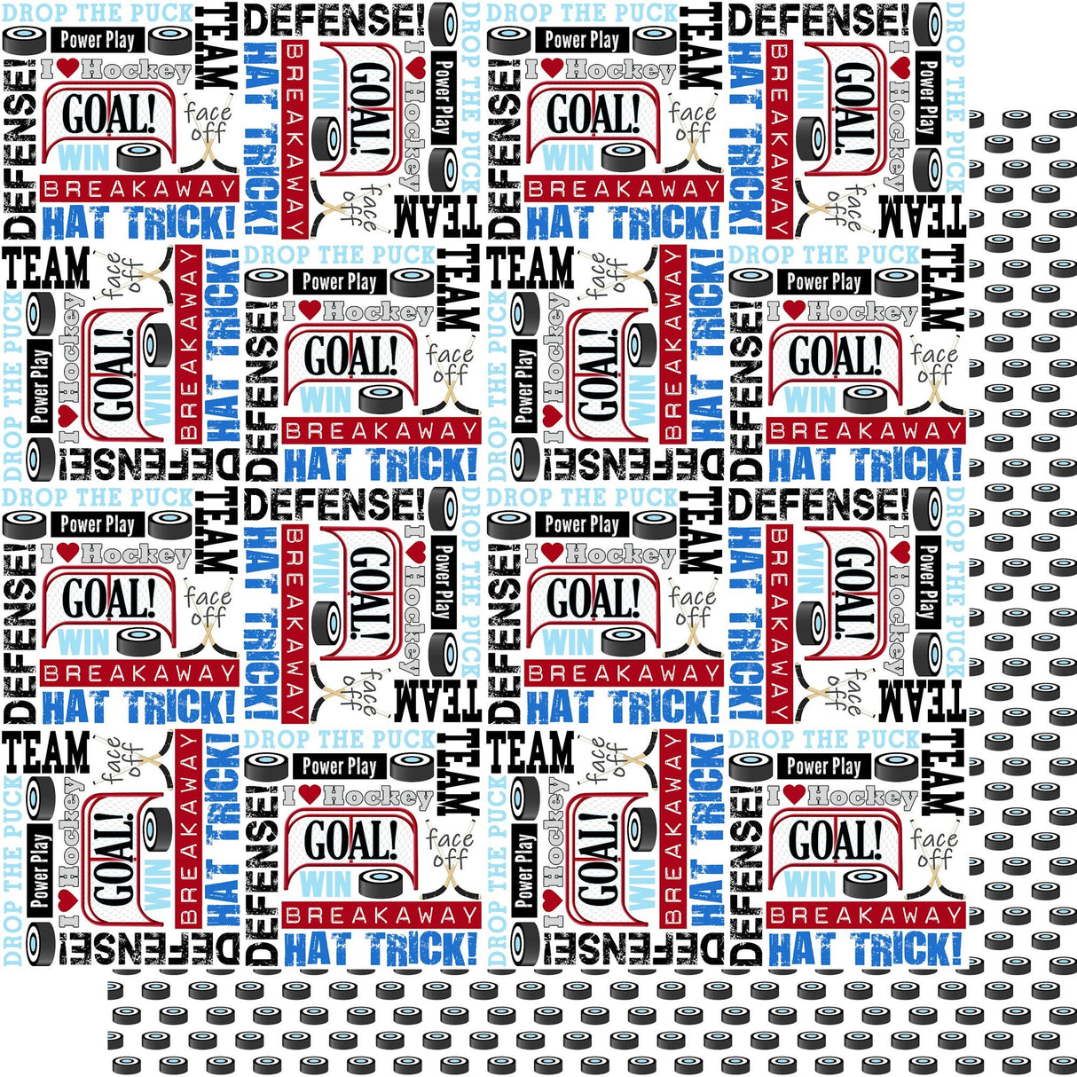 SSC Designs, Drop The Puck Collection Hockey Collage 12 x 12 Double-Sided Scrapbook Paper