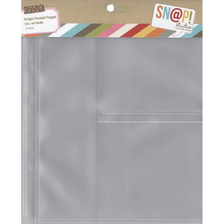 Simple Stories,Snap, 6x8 Album Pocket Pages,  2x8&4x4