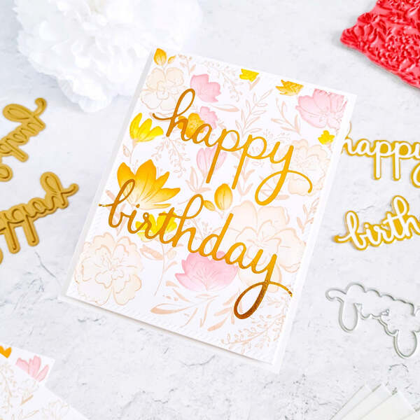 Pink Fresh Studio Hot Foil Plate, Happy Birthday