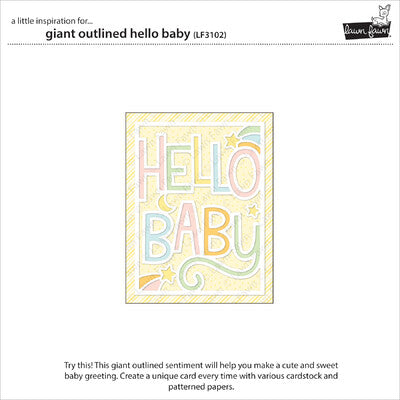 Lawn Fawn, Giant Outlined Hello Baby Die Cut
