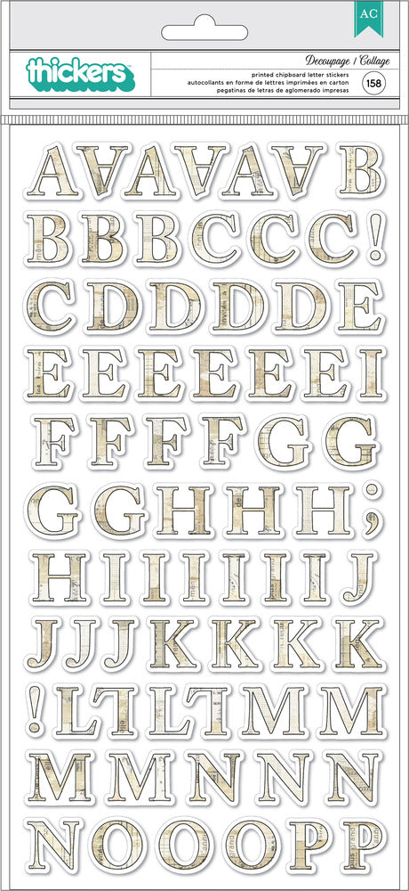 American Crafts- Thickers Printed Chipboard