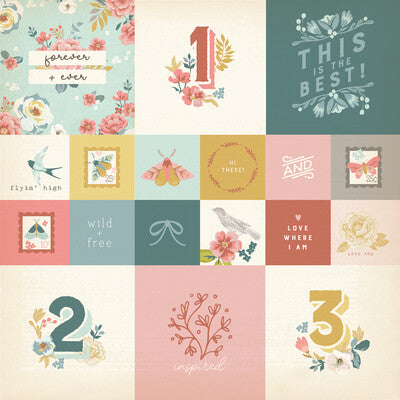 Simple Stories, Wildflower, 2x2/4x4 Element Page