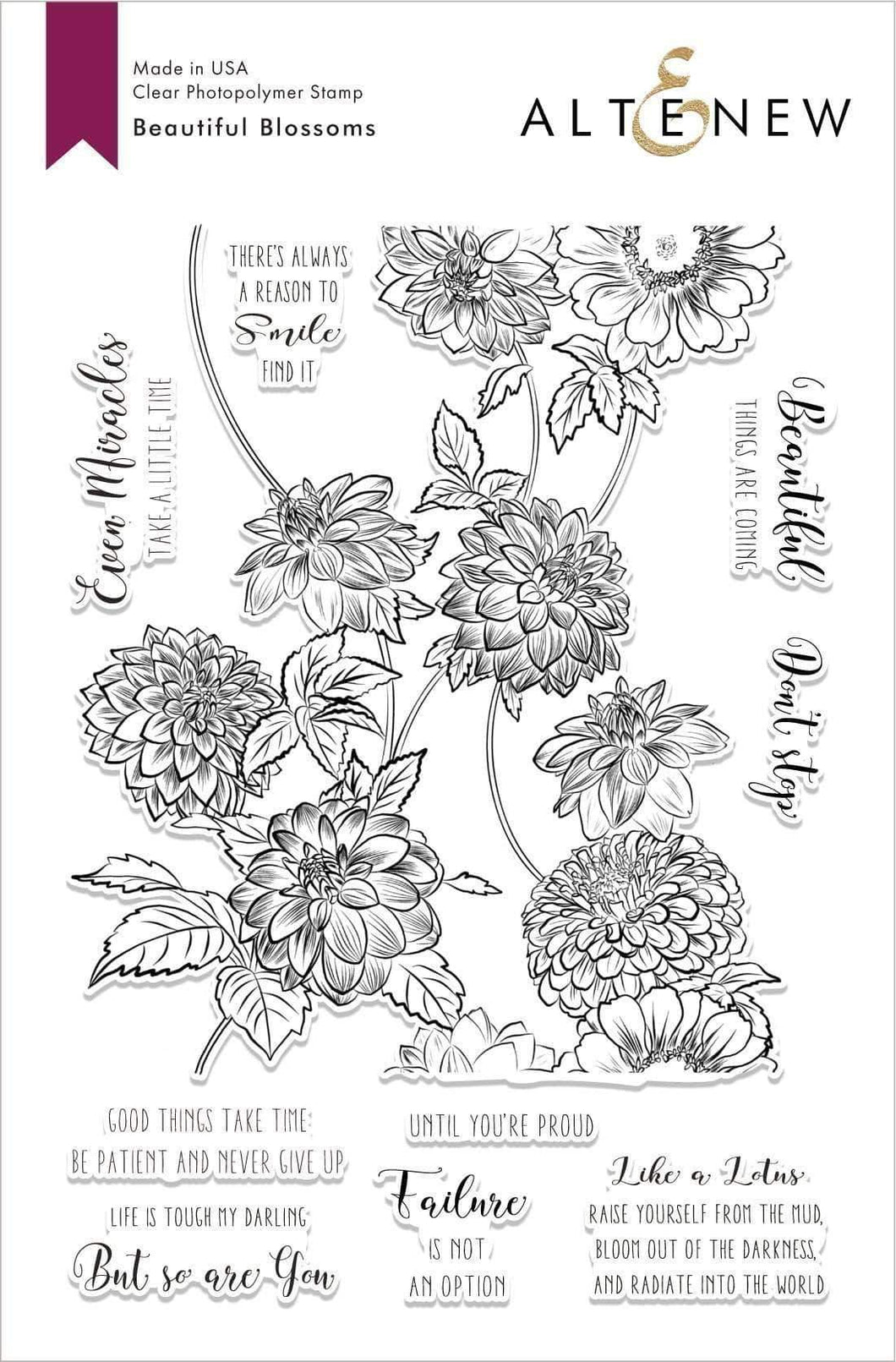 Altenew, Beautiful Blooms, Stamp Set