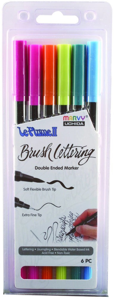 Marv Le Plume Brush Lettering Marker Set (6) Bright