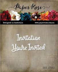Paper Rose -  Die, You're Invited Invitation Small