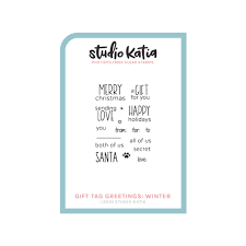 Studio Katia Clear Stamp Set - Gift Tag Greetings, Winter